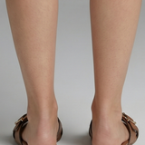 Damen Leder Sandalen mit Kreuzriemen und Slip-On