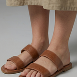 Damen Leder Sandalen mit offener Zehe und EVA-Sohle