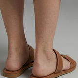 Damen Leder Sandalen mit offener Zehe und EVA-Sohle