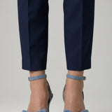 Damen Leder Sandalen mit quadrater Zehenform und Schnalle