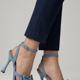 Damen Leder Sandalen mit quadrater Zehenform und Schnalle
