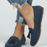 Damen-Leder mit Schleife und strukturiertem Obermaterial