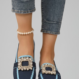 Damen Slipper mit dekorativer Schnalle für den Alltag