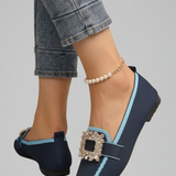 Damen Slipper mit dekorativer Schnalle für den Alltag