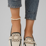 Damen Slipper mit dekorativer Schnalle für den Alltag