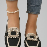 Damen Slipper mit dekorativer Schnalle für den Alltag