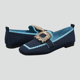 Damen Slipper mit dekorativer Schnalle für den Alltag