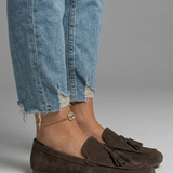 Damen Slipper mit flachem Quasten für den Alltag