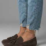 Damen Slipper mit flachem Quasten für den Alltag