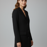 Damen-Longline-Blazer mit Reverskragen und Frontknöpfen