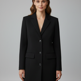 Damen-Longline-Blazer mit Reverskragen und Frontknöpfen