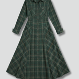 Maxikleid für Damen mit Knopfleiste und langen Ärmeln