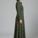 Maxikleid für Damen mit Knopfleiste und langen Ärmeln