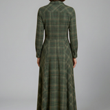 Maxikleid für Damen mit Knopfleiste und langen Ärmeln