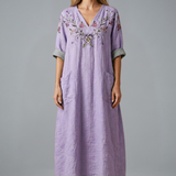 Maxikleid für Damen mit Stickerei und Seitentaschen