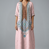 Maxikleid für Damen mit Stickerei und Seitentaschen