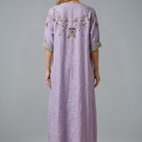 Maxikleid für Damen mit Stickerei und Seitentaschen