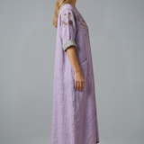 Maxikleid für Damen mit Stickerei und Seitentaschen