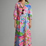 Maxikleid für Frauen mit floralem Muster und Taschen