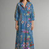 Maxikleid für Frauen mit floralem Muster und Taschen