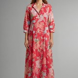 Maxikleid für Frauen mit floralem Muster und Taschen