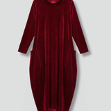 Maxikleid für Frauen mit hohem Kragen und langen Ärmeln