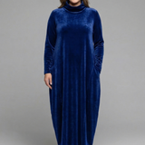 Maxikleid für Frauen mit hohem Kragen und langen Ärmeln