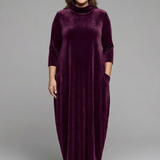 Maxikleid für Frauen mit hohem Kragen und langen Ärmeln