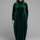 Maxikleid für Frauen mit hohem Kragen und langen Ärmeln