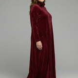 Maxikleid für Frauen mit hohem Kragen und langen Ärmeln