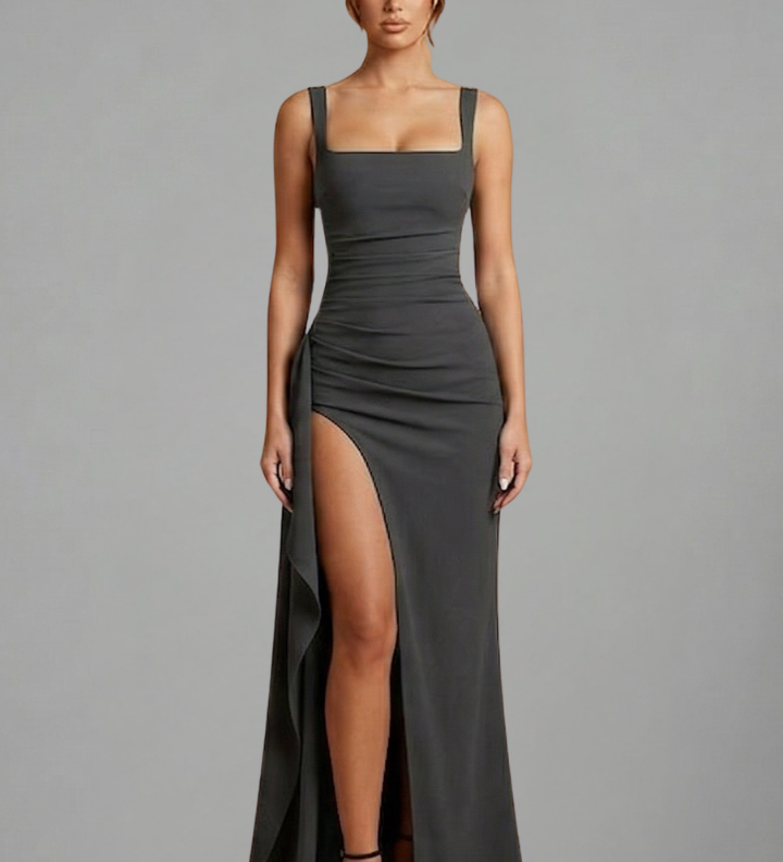 Maxikleid für Damen mit offenem Rücken und Slip-Design