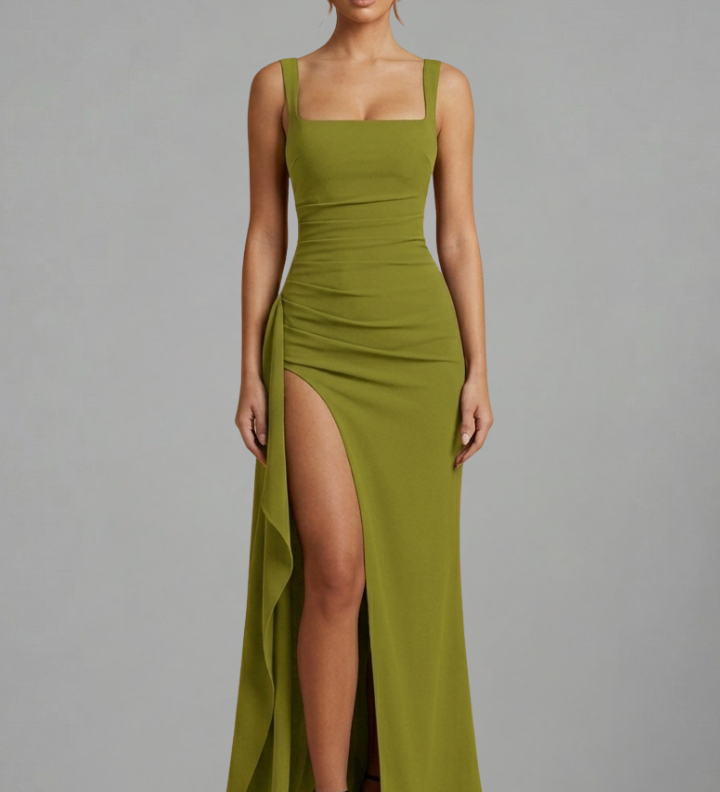 Maxikleid für Damen mit offenem Rücken und Slip-Design