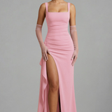 Maxikleid für Damen mit offenem Rücken und Slip-Design