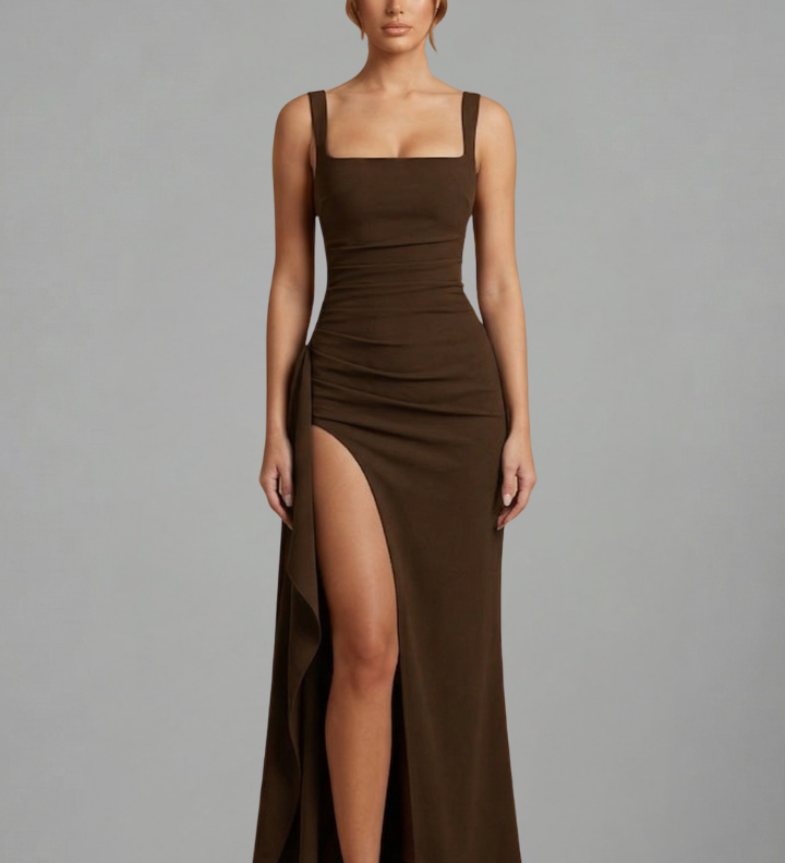 Maxikleid für Damen mit offenem Rücken und Slip-Design