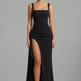 Maxikleid für Damen mit offenem Rücken und Slip-Design