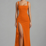 Maxikleid für Damen mit offenem Rücken und Slip-Design