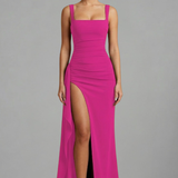 Maxikleid für Damen mit offenem Rücken und Slip-Design
