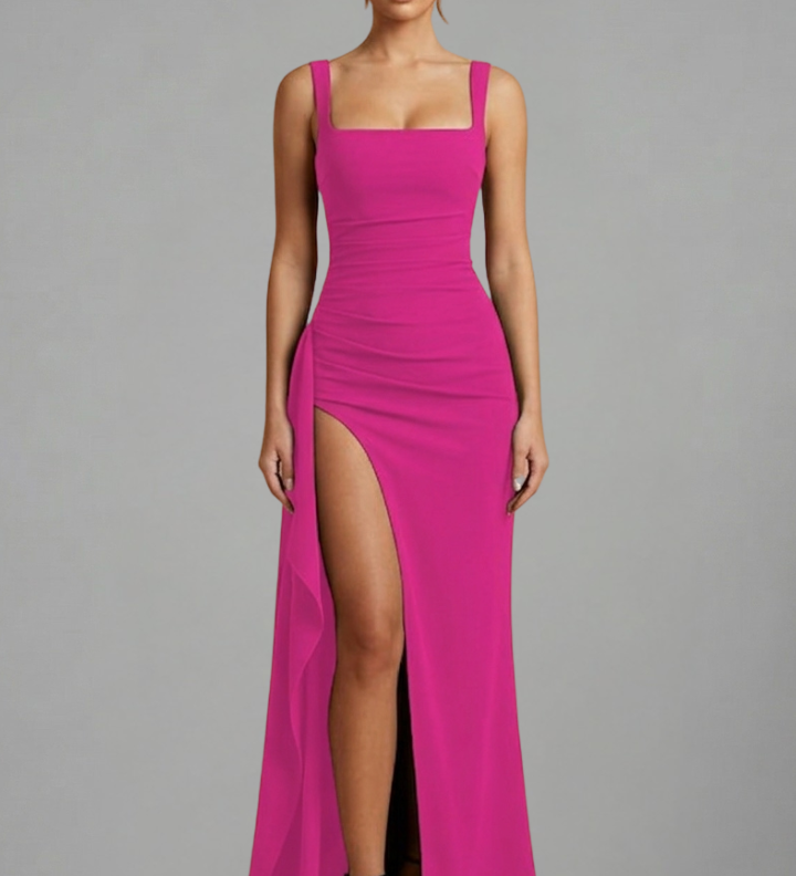Maxikleid für Damen mit offenem Rücken und Slip-Design