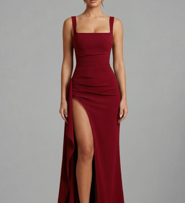 Maxikleid für Damen mit offenem Rücken und Slip-Design
