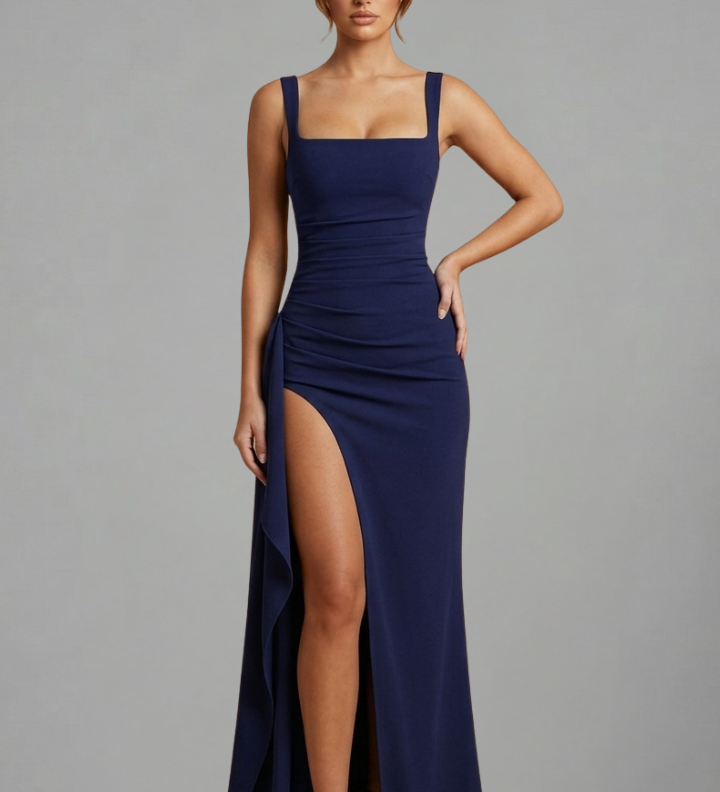 Maxikleid für Damen mit offenem Rücken und Slip-Design