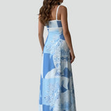Maxikleid für Damen mit gemusterter Oberfläche und ärmellosem Stil