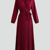 Maxikleid für Frauen mit plissiertem Rock und Ärmeln