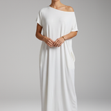 Maxikleid für Damen mit Rundhalsausschnitt und fließendem Rock