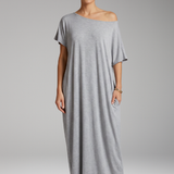 Maxikleid für Damen mit Rundhalsausschnitt und fließendem Rock