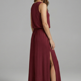 Maxikleid für Damen mit Rundhals und ärmellosem Design