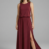 Maxikleid für Damen mit Rundhals und ärmellosem Design