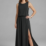 Maxikleid für Damen mit Rundhals und ärmellosem Design
