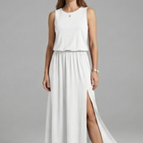 Maxikleid für Damen mit Rundhals und ärmellosem Design