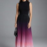 Maxikleid für Damen mit ärmellosem Design und gefaltetem Rock