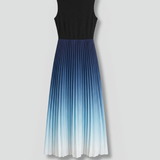 Maxikleid für Damen mit ärmellosem Design und gefaltetem Rock
